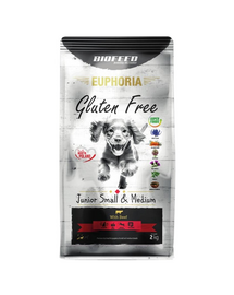 BIOFEED EUPHORIA Gluten Free Mancare fara gluten pentru catei de talie mica si medie, cu vita 2 kg