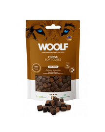 WOOLF Soft Cubes Horse Monoprotein 100g snackuri moi din carne de cal, pentru caini