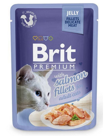 BRIT Premium Cat  Fillets in Jelly hrana cu somon pentru pisici 24x85 g in aspic