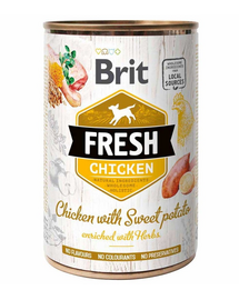 BRIT FRESH Chicken & Sweet potato 400 g pui si cartof dulce hrana caini