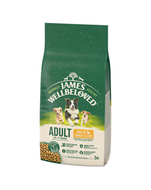 JAMES WELLBELOVED Adult 2 kg hrana caini adulti 1-7 ani bogata in curcan si orez