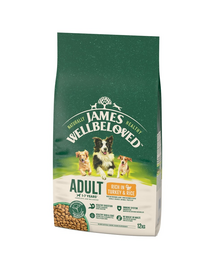 JAMES WELLBELOVED Adult 12 kg hrana caini adulti 1-7 ani bogata in curcan si orez