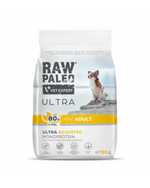 RAW PALEO Ultra Turkey Mini Adult 750g pentru caini adulti de rasa mica, curcan