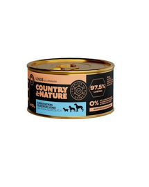 COUNTRY&NATURE Hrana umeda pentru caini, fara cereale, cu somon si spanac 410 g