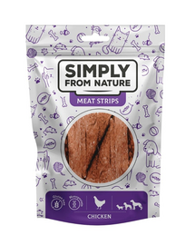 SIMPLY FROM NATURE Meat Strips Recompense fasii pentru caini, cu pui 80 g