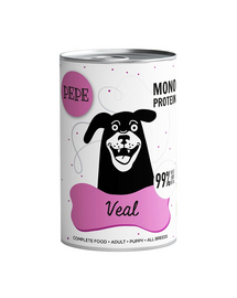 PAKA ZWIERZAKA PEPE Veal 99% cu vitel 400 g mancare monoproteica