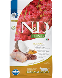 FARMINA N&D Cat Quinoa Skin&Coat Herring hrana uscata pentru pisici cu quinoa si prepelita 1,5 kg
