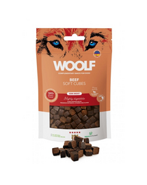 WOOLF Soft Cubes Beef Monoprotein 100g gustari moi din vita pentru caini