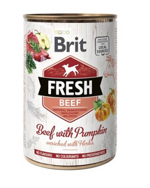 BRIT FRESH Beef & Pumpkin 400 g vita si dovleac pentru caini