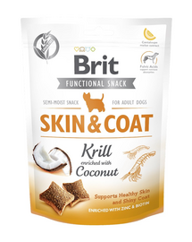 BRIT Care Dog Functional Snack Skin&Coat Krill 150g gustare caini cu krill pentru blana