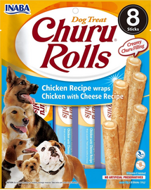 INABA Churu Rolls Chicken 8x12g rulouri pentru caini cu pui si branza