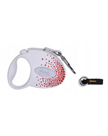 FLEXI Glam Splash Orient S Lesa banda pentru caini 3m alb decorat cu Swarovski