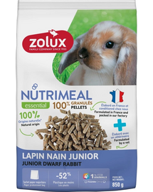 ZOLUX NUTRIMEAL 4 Hrana iepuri miniaturali juniori, sub forma de peleti 850 g