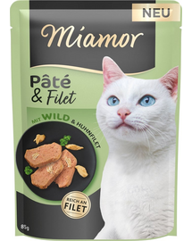 MIAMOR Pate and Filet with Game pate cu file de vanat 85 g pentru pisica
