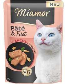 MIAMOR Pate and Filet with Salmon pate cu file de somon pentru pisici 85 g