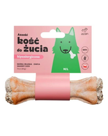 AZANKI Os din piele caprioara pentru caini M/L 17cm