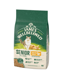 JAMES WELLBELOVED Senior 4 kg hrana completa pentru pisici senior >7 ani bogata in curcan