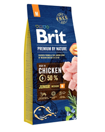 BRIT Premium By Nature Hrana uscata pentru cainii junior talie medie M 15 kg