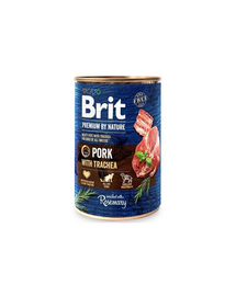 BRIT Premium by Nature 400 g hrana caine adult, carne de porc si esofag