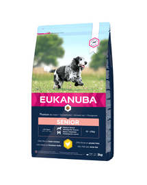 EUKANUBA Caring Senior Medium Breed hrana uscata caini seniori talie medie, bogat in pui 3kg