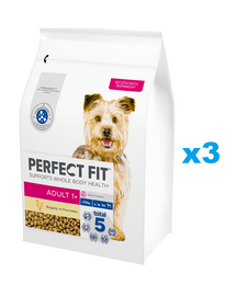 PERFECT FIT Adult 1+ 3x2,6 kg hrana cu pui pentru caini rase mici