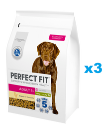 PERFECT FIT Adult 1+ 3x2,6kg hrana cu pui pentru caini adulti taiie mare