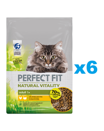 PERFECT FIT Natural Vitality 1+ 6x650 g pui si curcan hrana pentru pisici