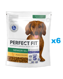 PERFECT FIT Senior 10+ hrana cu pui 6x825 g pentru caine senior rasa mica
