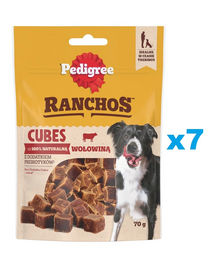 PEDIGREE Ranchos Cubes cu vita 7x70 g gustari caini