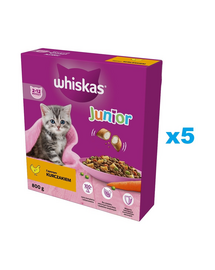 WHISKAS Junior 5x800 g hrana pentru pui de pisica, cu pui