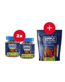 SIMPLY FROM NATURE Smart recompensa caini, din cal 2 x 130 g + snack GRATIS