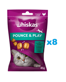 WHISKAS Energie si Vitalitate 8x45 g recompensa pisici cu pui