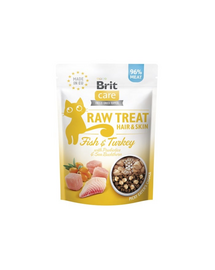 BRIT Care Raw Treat Freeze Dried Hair Skin Cat 40 g recompensa liofilizata din peste si curcan cu probiotice pentru pisici
