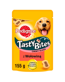 PEDIGREE Tasty Bites Chewy Slices Recompense pentru caine, cu vita 155g