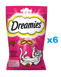 DREAMIES pernite cu vita 6x60 g pentru pisici