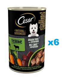 CESAR Natural Goodness Set conserve pentru caini, cu pui, igname si afine 6x400 g