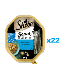 SHEBA Sauce Collection ton in sos 22x85 g hrana umeda completa pentru pisici adulte