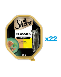 SHEBA Classics 22x85 g tava hrana umeda pisici, rata si pui in terina