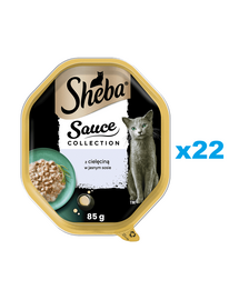 SHEBA Sauce Collection 22x85 g hrana cu vitel in sos pentru pisici adulte