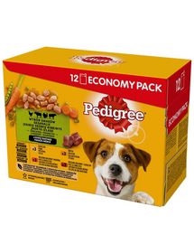PEDIGREE Mix mancare umeda caine, vita si miel, vita si ficat, pui, curcan, in sos 12x100g