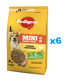 PEDIGREE Adult Mini 6x2 kg Hrana caine talie mica, cu pasare si legume