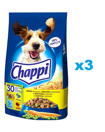CHAPPI 3x2,7 kg - hrana pentru caini cu pasare si legume