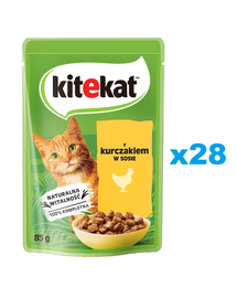 KITEKAT pui în sos 28x85 g hrană pisici adulte