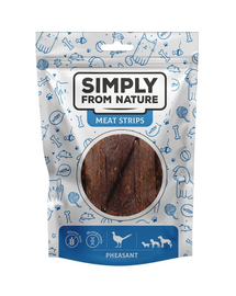 SIMPLY FROM NATURE Meat Strips Benzi de carne de fazan pentru caini 80 g