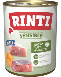 RINTI Sensible conserva 800 g pentru caini, curcan si morcovi