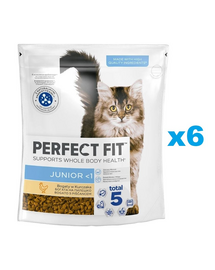 PERFECT FIT Junior <1 6x750 g hrana pentru pisoi bogata in pui