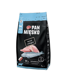 PAN MIĘSKO pui si pastrav hrana pentru caini S 5 kg