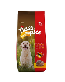 BIOFEED NASZ PIES cu vită 15 kg hrană câini adulți rase medii și mari