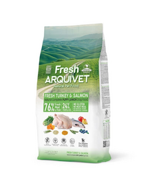 Hrana semi-moist catei ARQUIVET Fresh Puppy Junior 10 kg curcan si somon