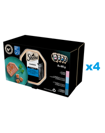 SHEBA Classics hrana pisici 32x85 g pate cu somon, peste alb si morcovi, ton si legume, cod